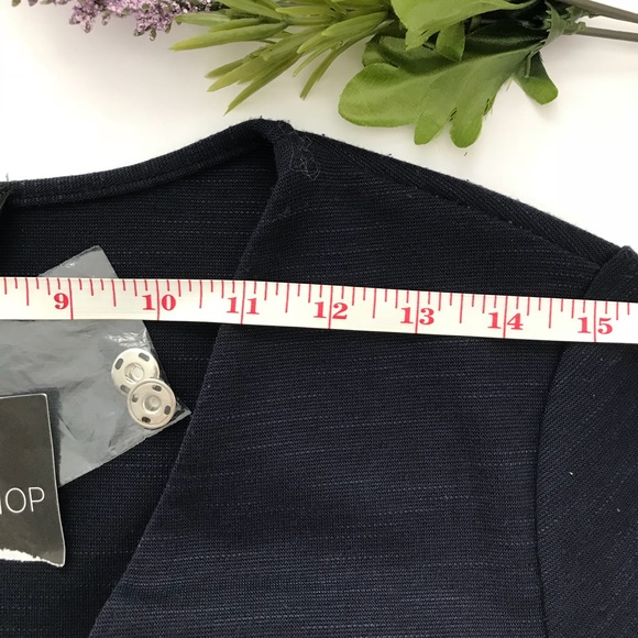 Topshop Mini Wrap Dress Navy Blue - Picture 5 of 8